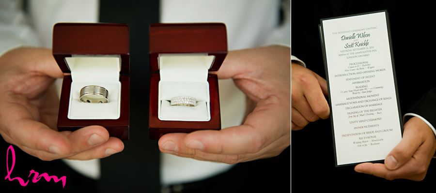 wedding rings and invitation before ceremony