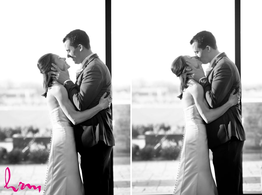 wedding ceremony first kiss black and white image series
