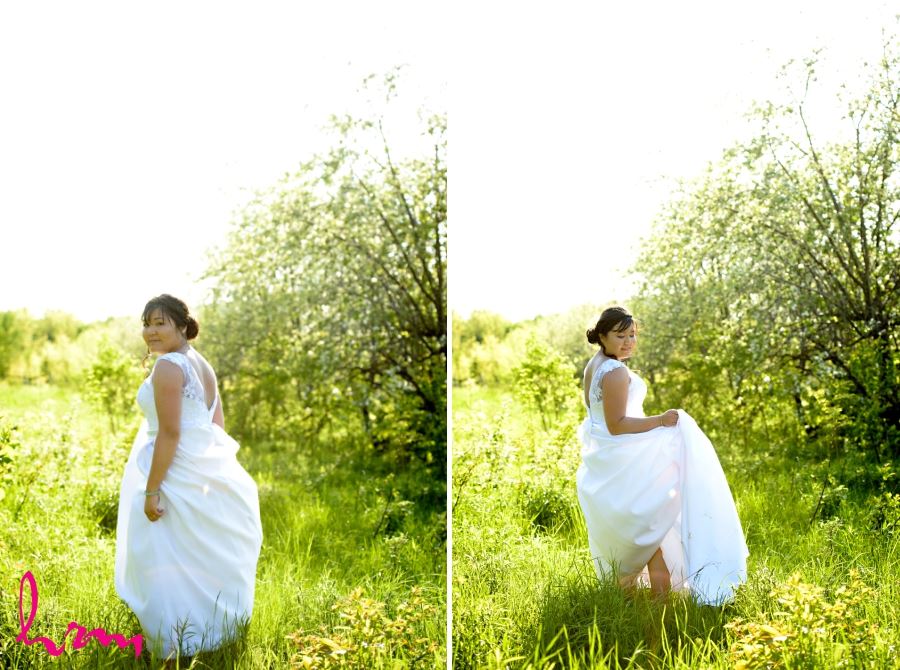 bride in meadow 