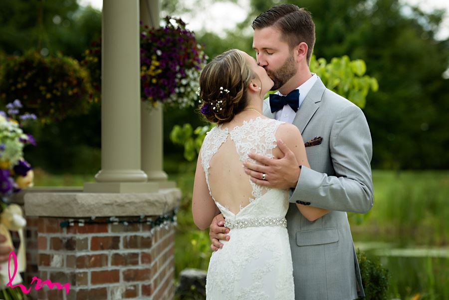Photo of the kiss taken by HRM Photography London Ontario Wedding Photographer