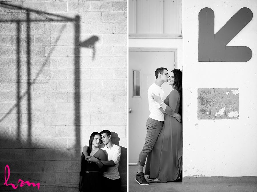 Black and white photos of Jessica and Ahmad taken during London Ontario engagement photography session taken by HRM Photography