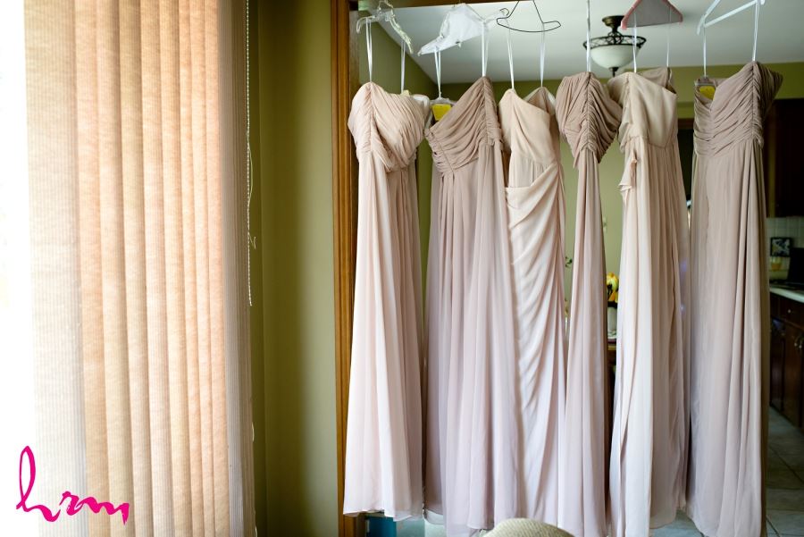 bridesmaids dresses shades of dusty rose pink