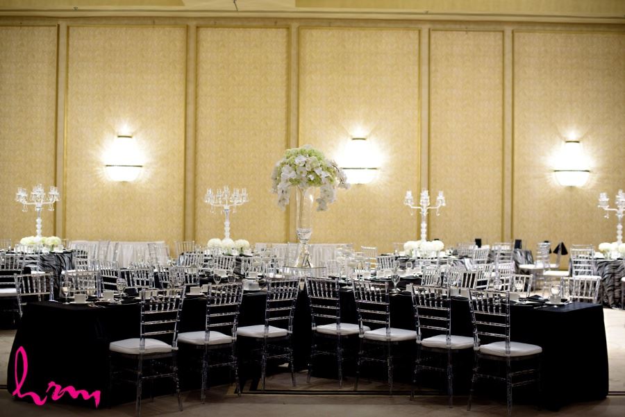 black tablecloths wedding reception decor