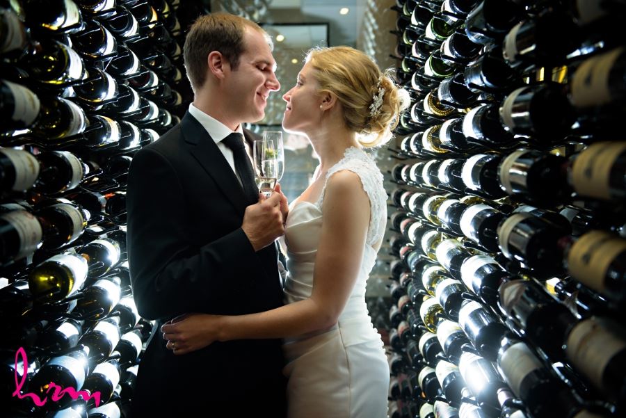 The London Club wine cellar wedding photography location