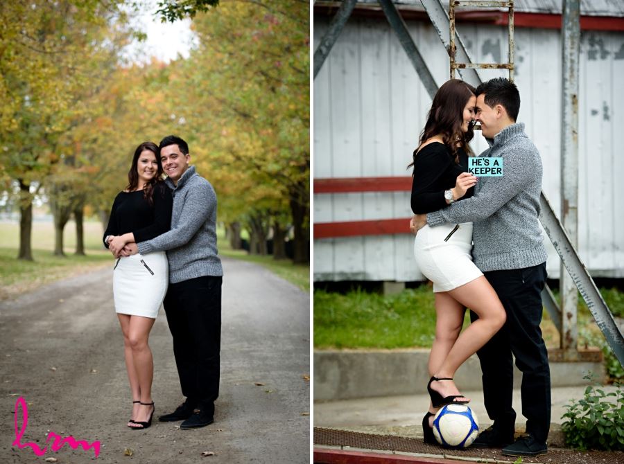 he's a keeper engagement session soccer