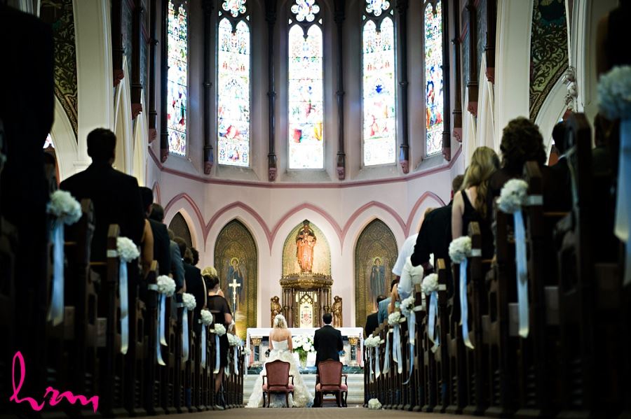 Bride and groom at altar taken by London wedding photographer