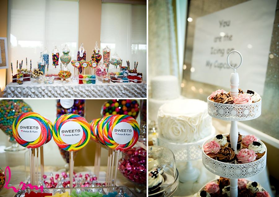 Wedding photographs of sweets table taken by London Ontario wedding photographer