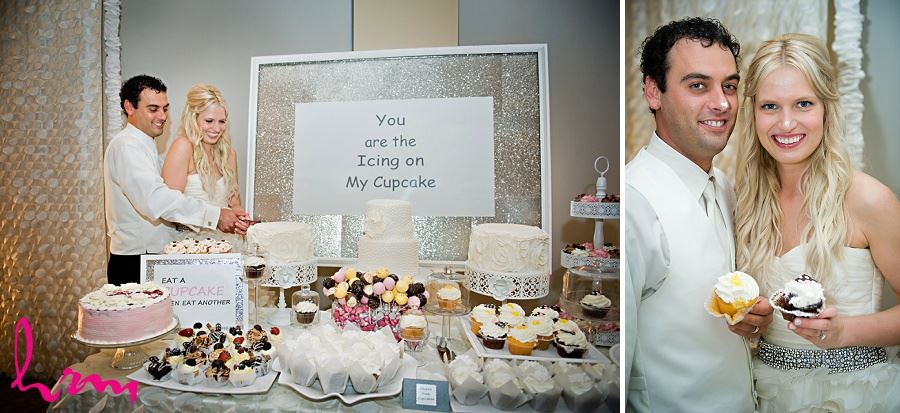 Cupcake table at wedding of Ken and Ania