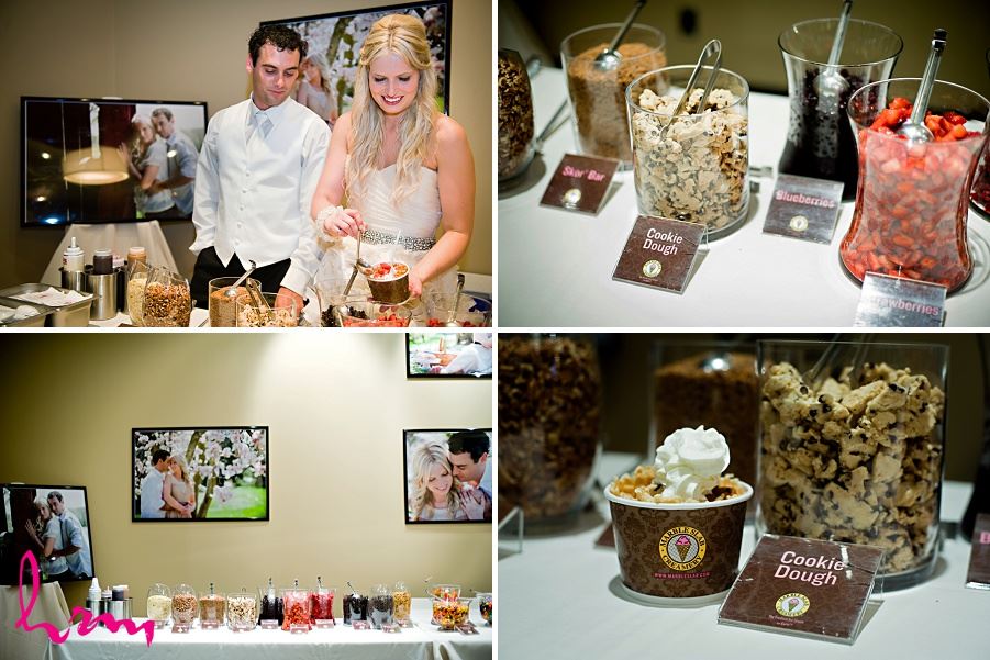 Photos of Cookie and ice cream bar taken by London Ontario wedding photographer
