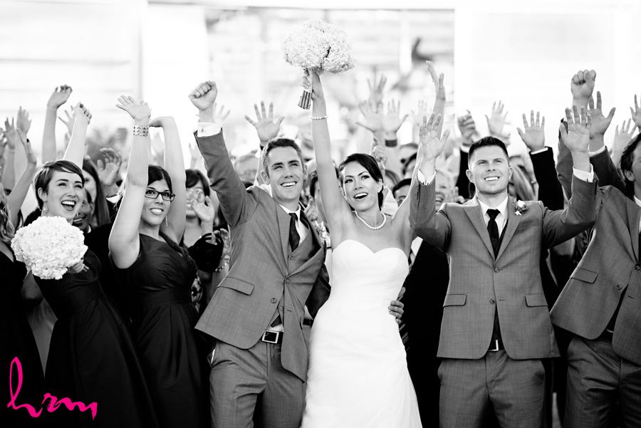 Black and white wedding guests Heeman Greenhouses London ON Wedding Photography