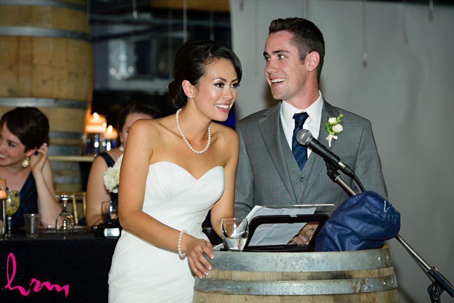 Geneviève and Will speech at Heeman Greenhouses London ON Wedding HRM Photography