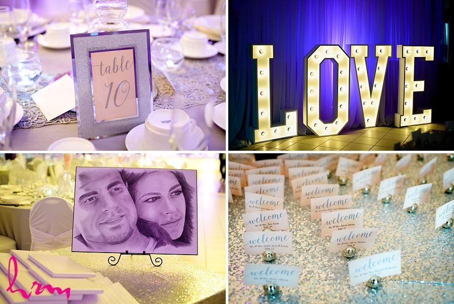 large love marquis letters on wedding day
