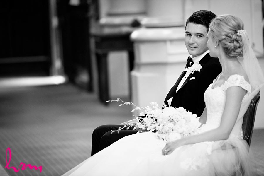 Black and white Sabrina + Winston St Peter's Basilica London ON Wedding Photography