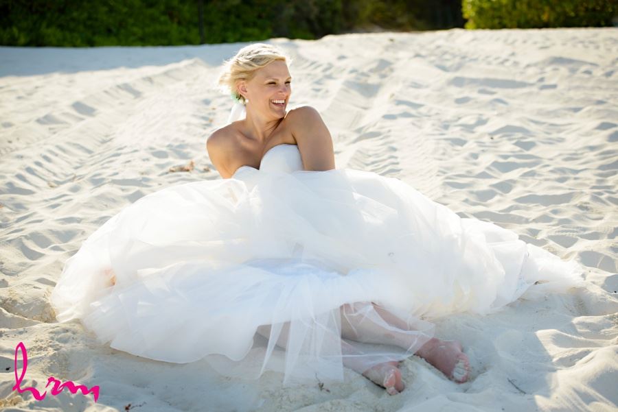 Bride in sand