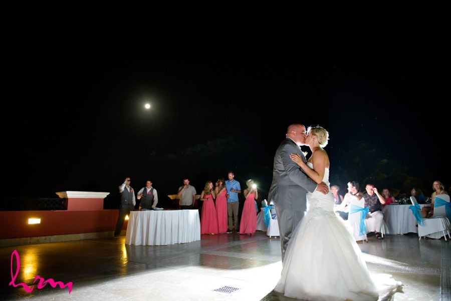 First dance shot with moon in the background
