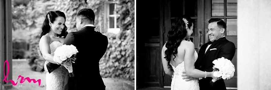 The first look in black and white at Museum London London ON Wedding Photography
