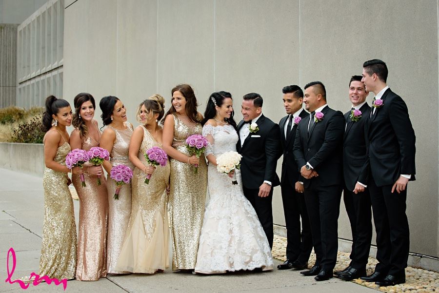 Bridal party outside of Museum London London ON Wedding HRM Photography