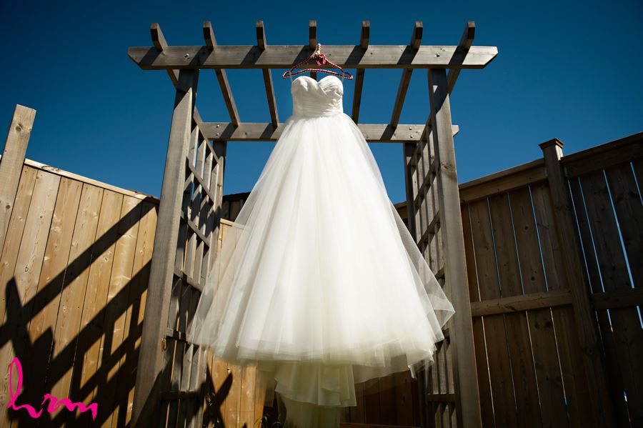 Leigh's dress before wedding London ON Wedding Photography