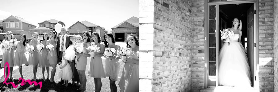 Black and white photos of Leigh and bridesmaids before wedding London ON Wedding Photography