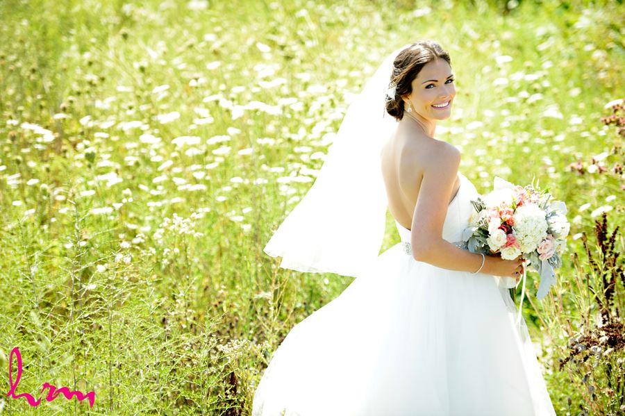 Leigh in sunlit field before wedding London ON Wedding HRM Photography