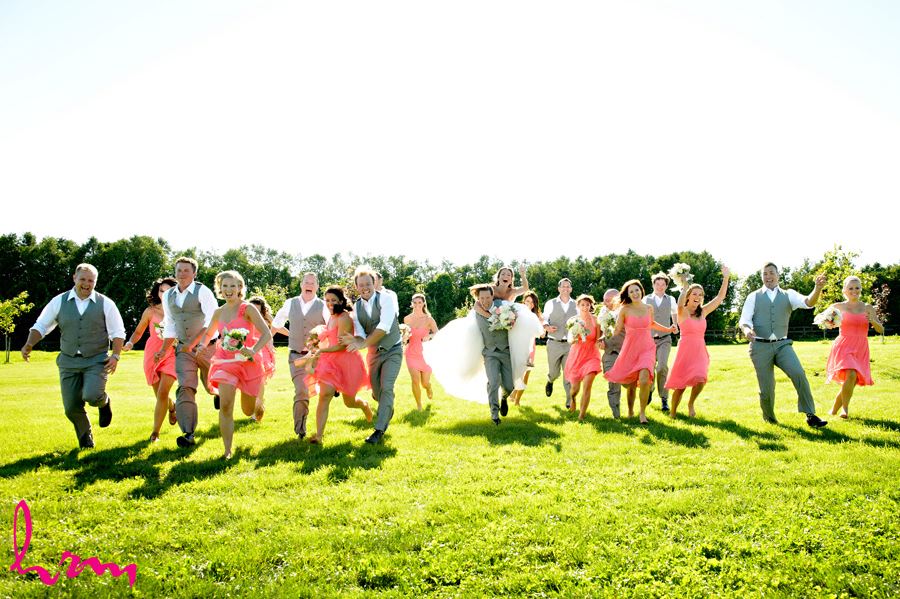 Bridal party race at Purple Hill Country Farms London ON Wedding Photography