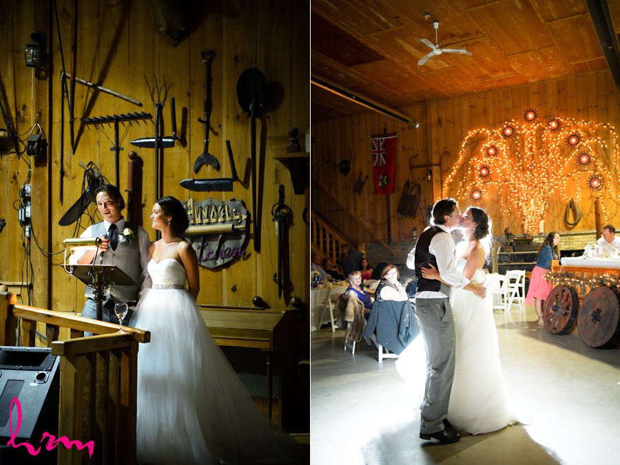 Leigh and Pete speech at Purple Hill Country Farms London ON Wedding HRM Photography