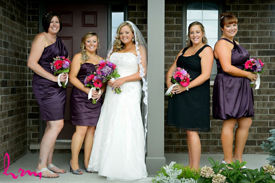 Mallory and bridesmaids outside before wedding St. Thomas ON Wedding Photography