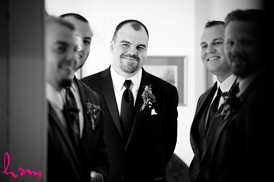 Will and groomsmen in The Old St. Thomas Church St. Thomas ON Wedding Photography