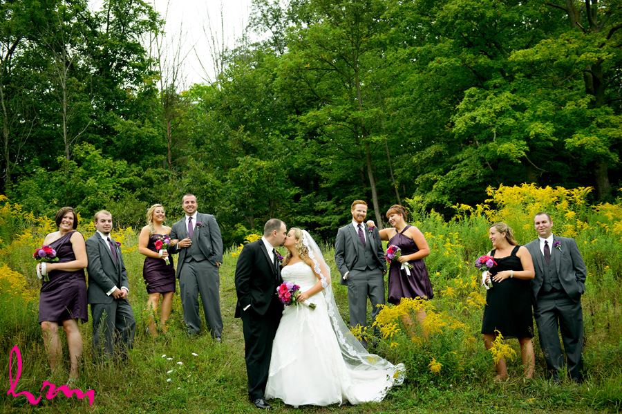 Bridal party in field St. Thomas ON Wedding Photography