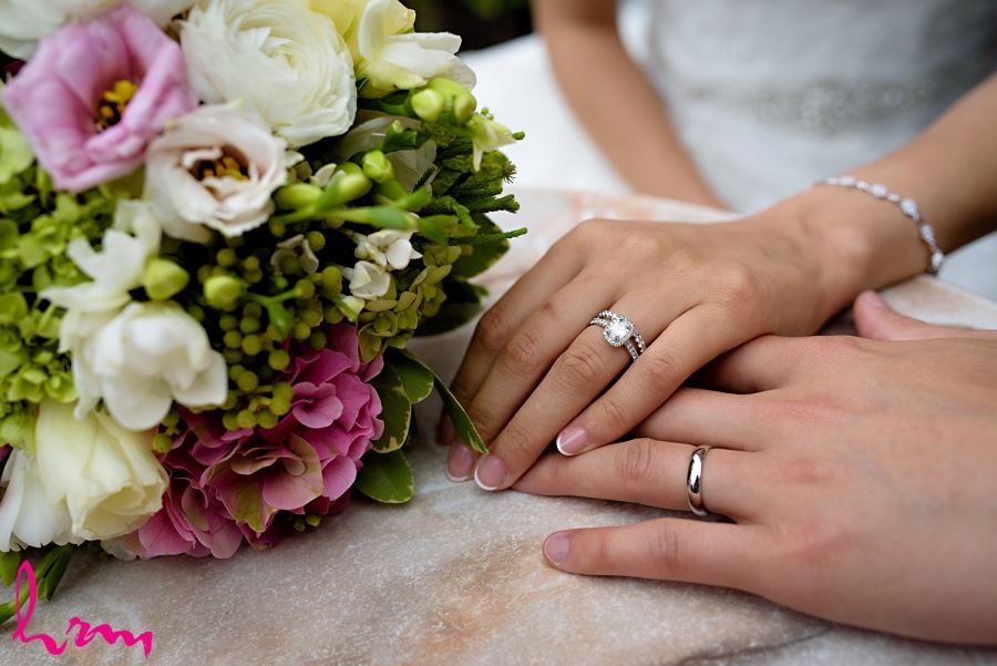 Natalie + Michael rings Graydon Hall Manor Toronto ON Wedding Photography
