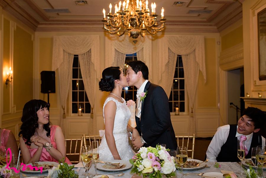 Natalie + Michael kiss at Graydon Hall Manor Toronto ON Wedding Photography