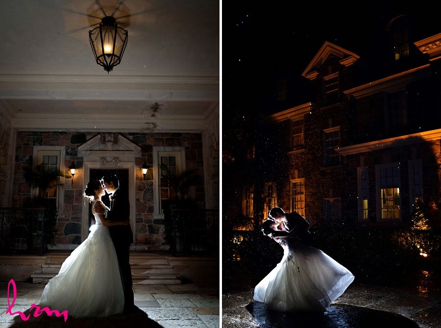 Natalie and Michael in moonlight at Graydon Hall Manor Toronto ON Wedding Photography