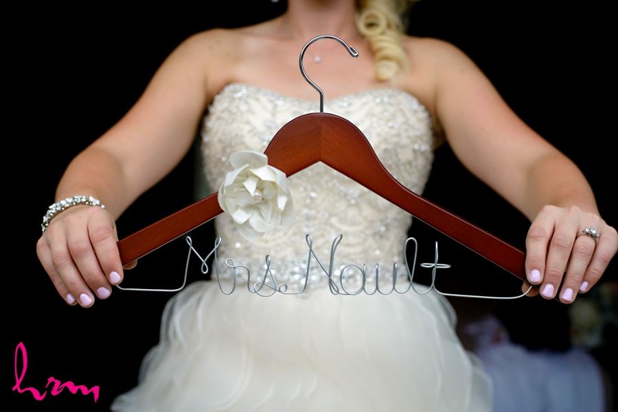 Personalized hanger for bride on wedding day