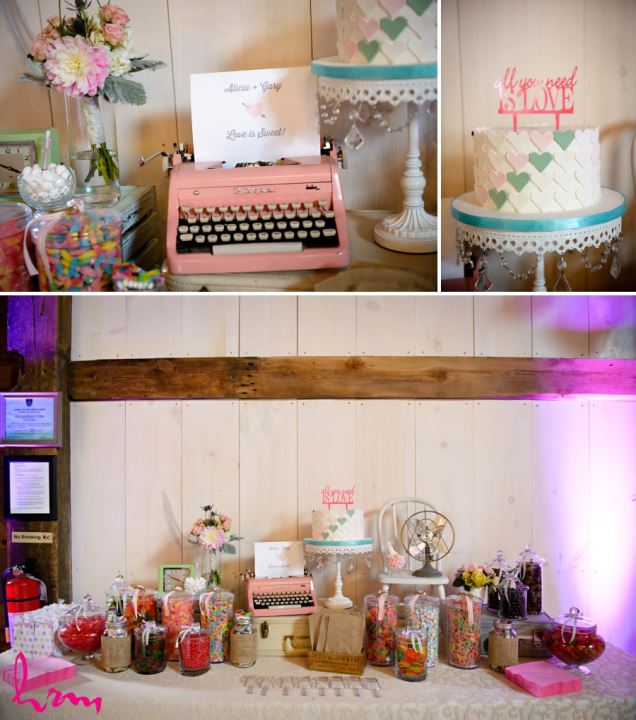 Vintage pink typewriter wedding decor ideas