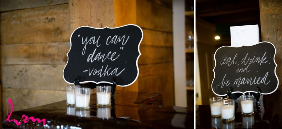 Chalkboard signs wedding reception decor