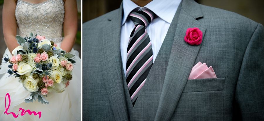 Simple diy fabric flower boutineers for groom