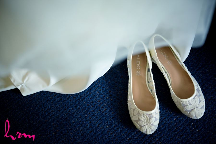 Aldo wedding day shoes with flowers