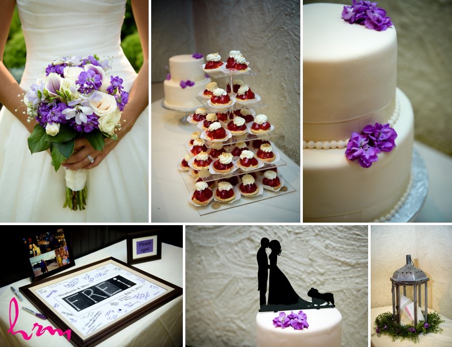 wedding day purple accents